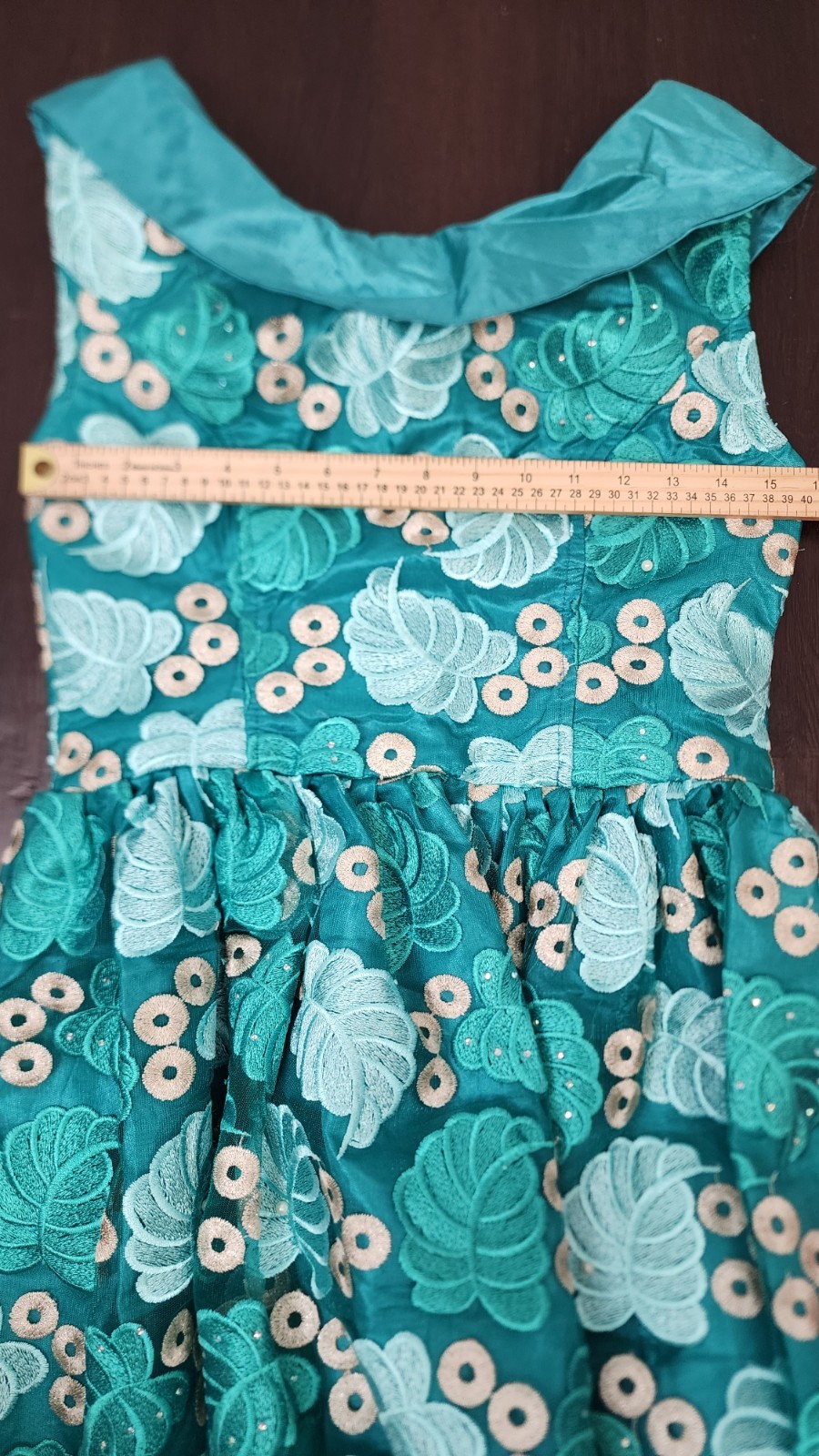 Vintage 1960s Tiki Lounge Cocktail Dress Handmade Hawaiian Resortwear Teal