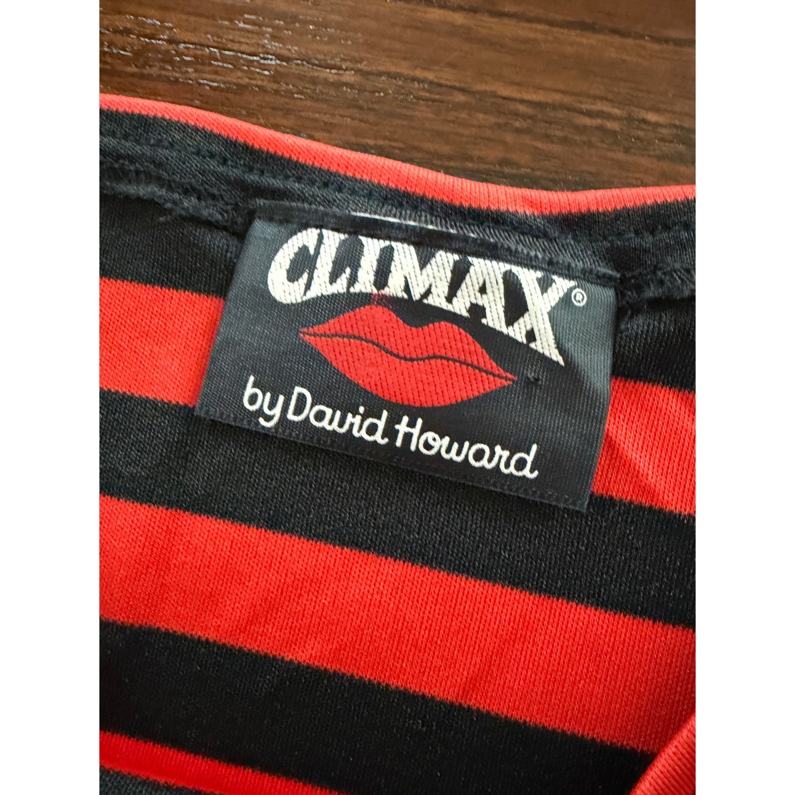 Vintage Climax David Howard Red Black Striped Sleeveless Dress Size 3/4 Retro