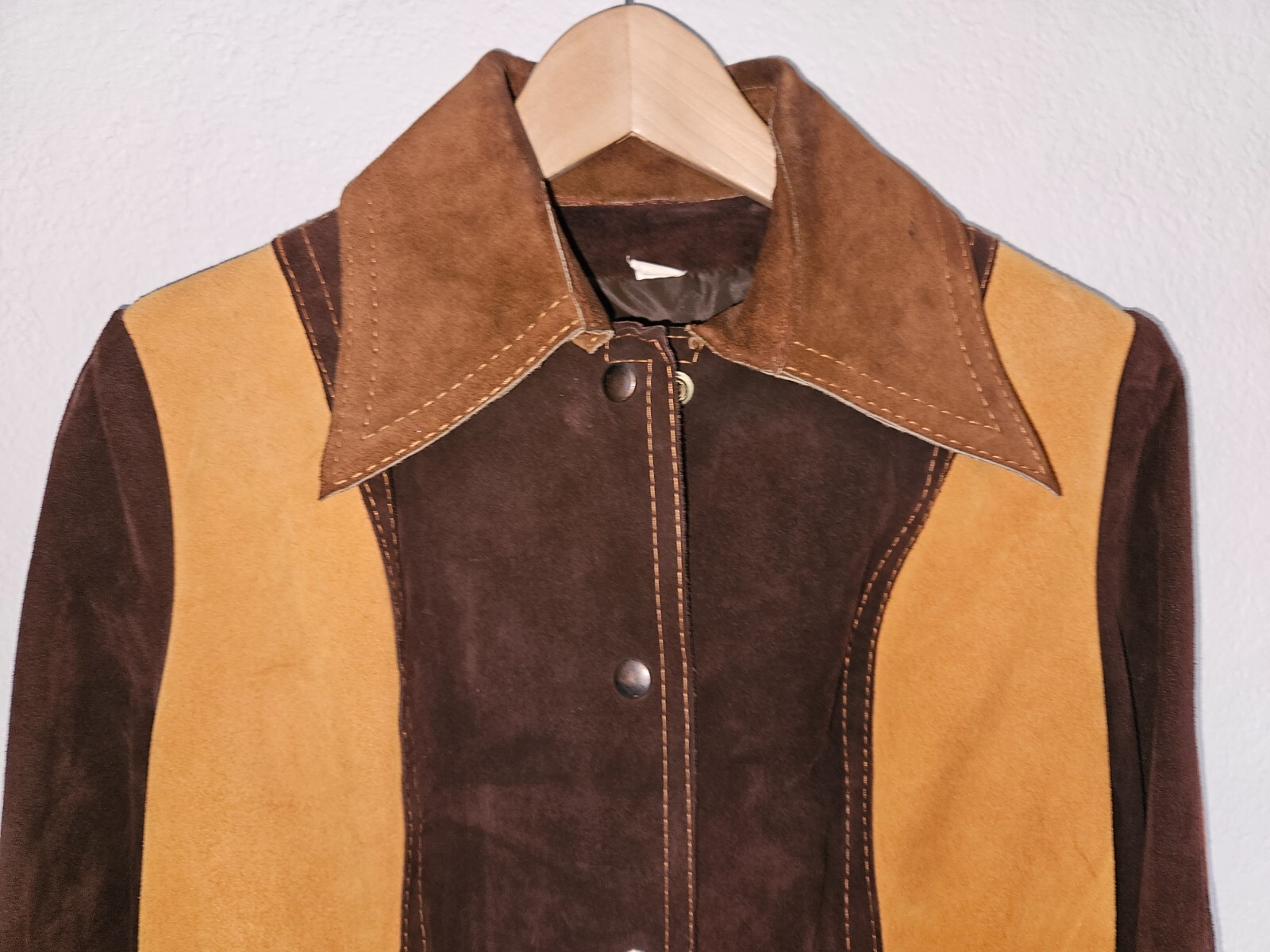 Vintage Gassy Jack Patchwork Suede Jacket Small Brown Orange Coat 70s Vancouver