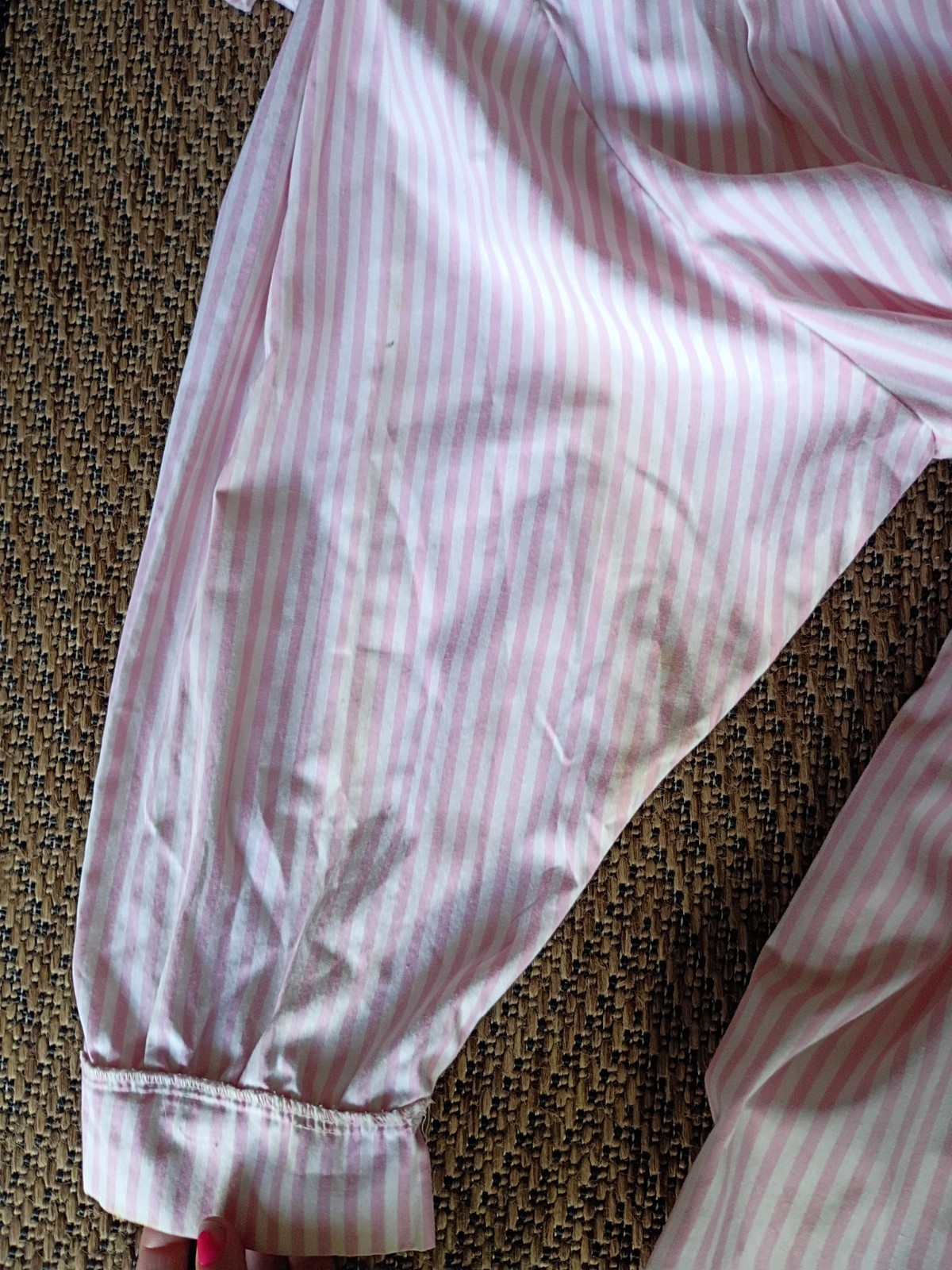 Women’s Vintage Size 11 or XL, 80’s Pink Stripes Jump Suit W/ Belt Algo-Ettes