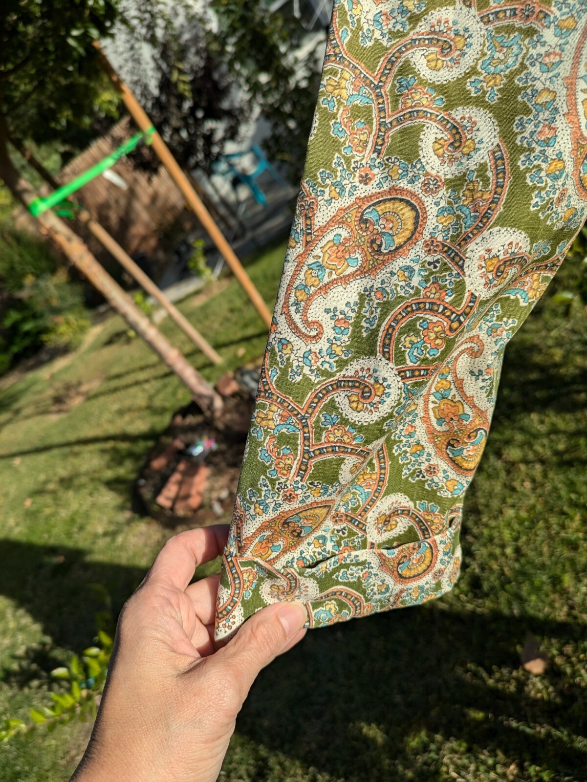 Vintage Mode O’Day Paisley dress Brown, Orange, Green, Yellow 50’s/60’s