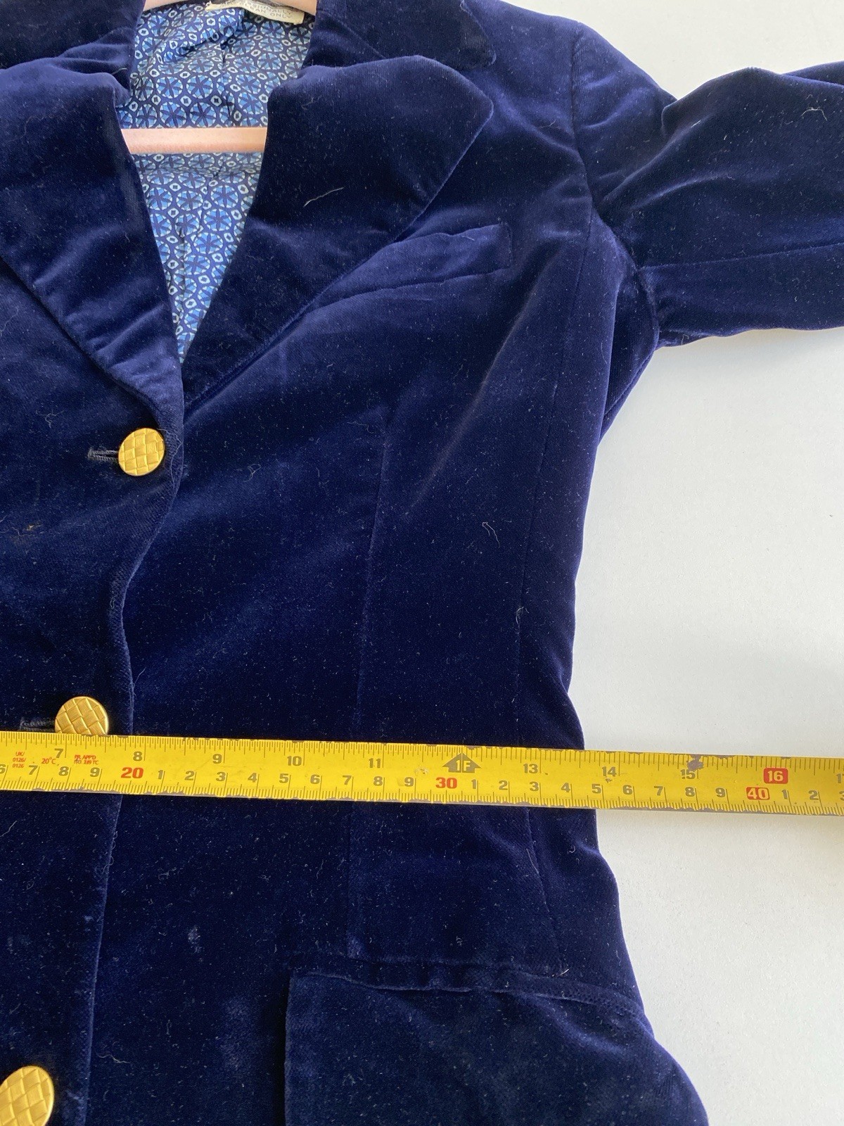 Vtg 70s Leon Block XS Riding Coat Jacket Blazer Velvet Sexy Blue Equestrian