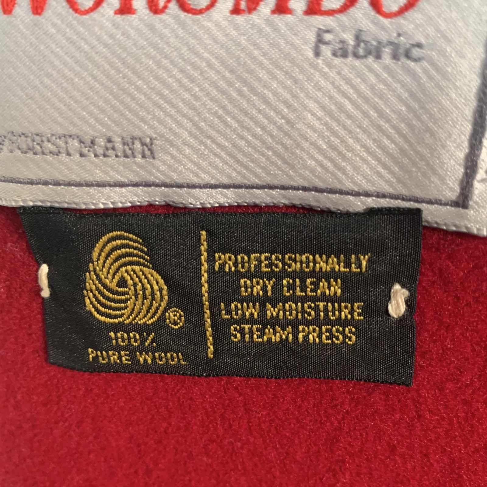 Vintage Worumbo Fabric by Forstmann 100% Wool Red Pea Coat Women’s Size 12 Flaws