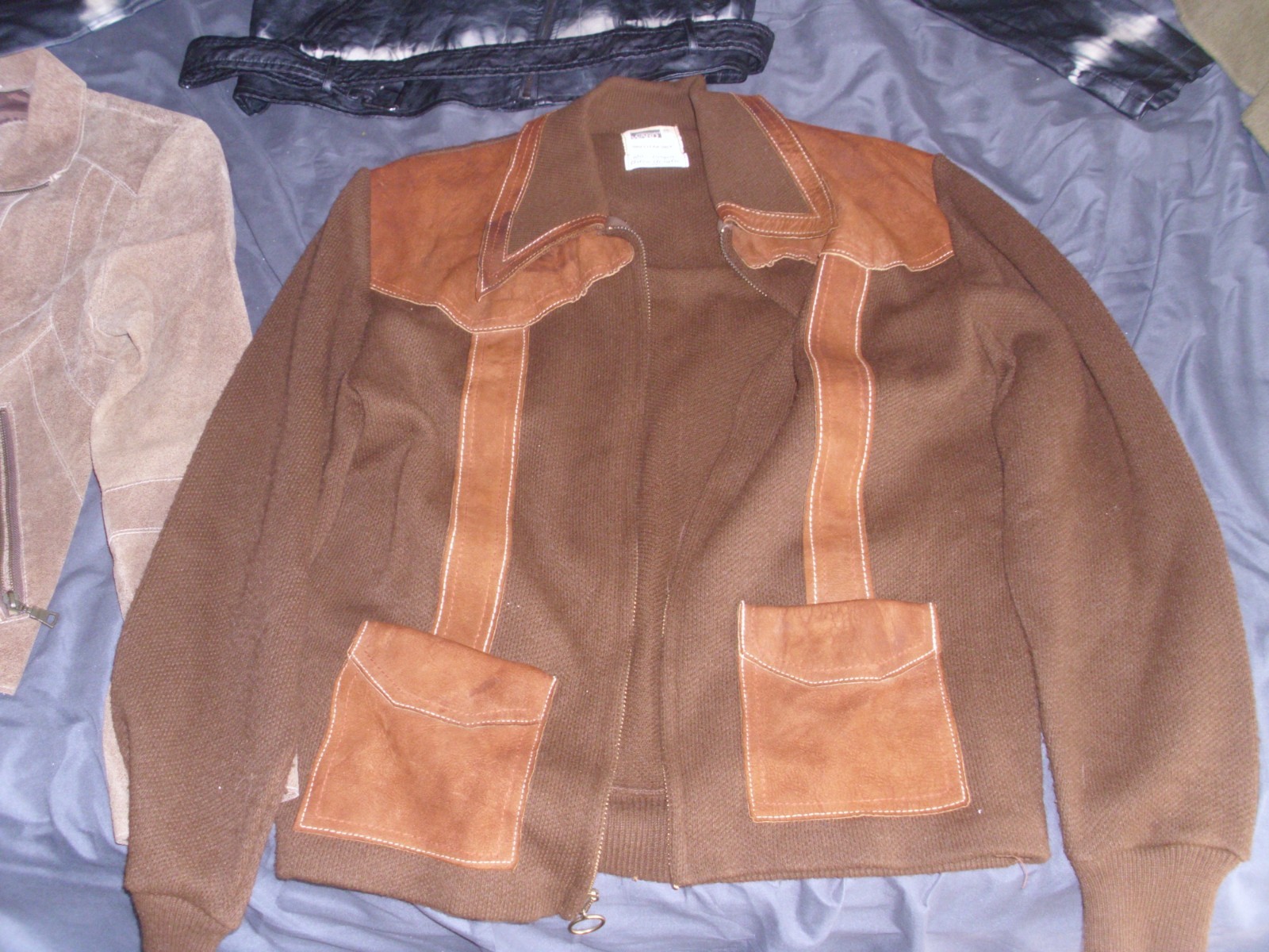 Lot of 3 Vintage Mont.Ward Orlon Acrylic Swet.Rock & Republic, i e Leather Coats