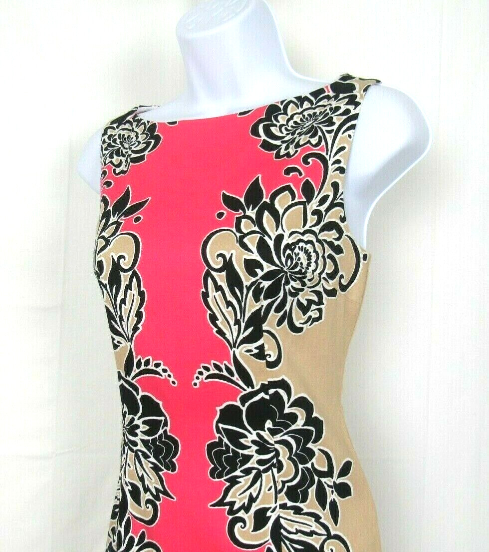 VTG 1990s 2000s LONDON TIMES SIZE 4 COTTON SPANDEX FLORAL DRESS NWOT NEVER WORN