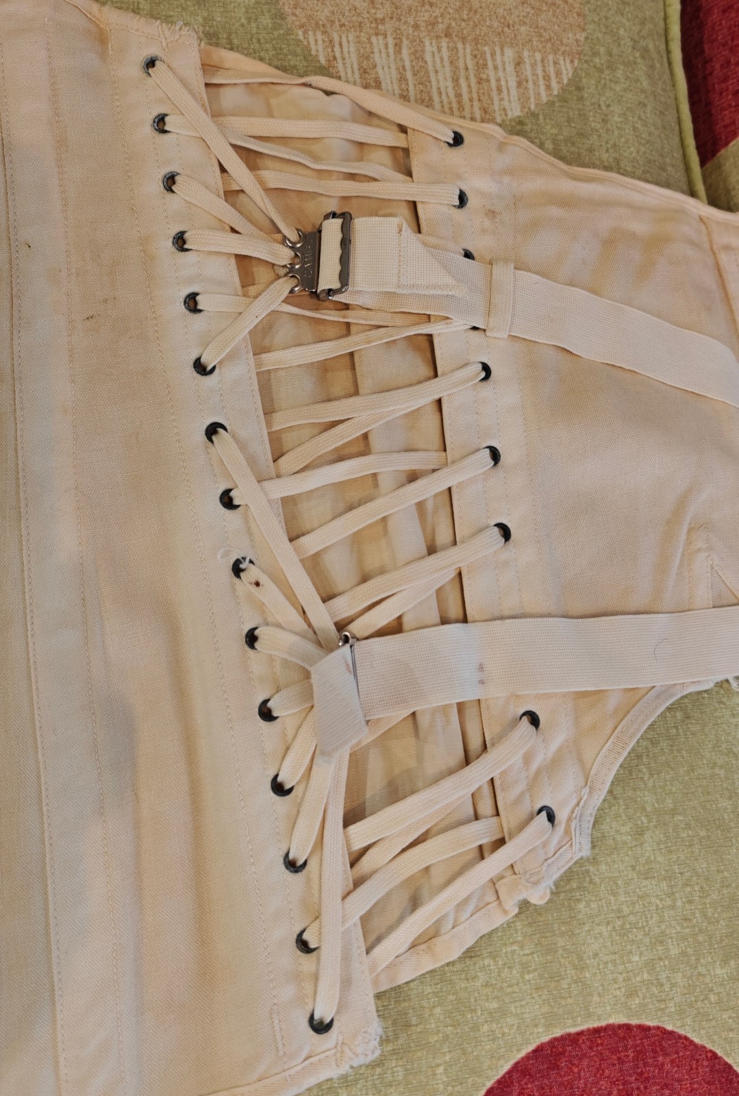 Vintage Side Lace CAMP Military/Medical Lumbar? Support Back Brace Canvas Corset