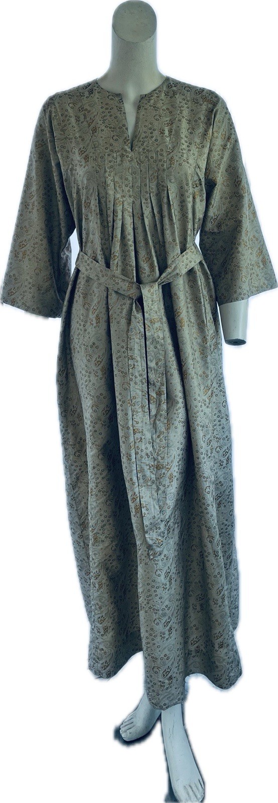 Vintage Jim Thompson Thai Silk Caftan 1970s Kaftan Dress w /Pockets Size Large