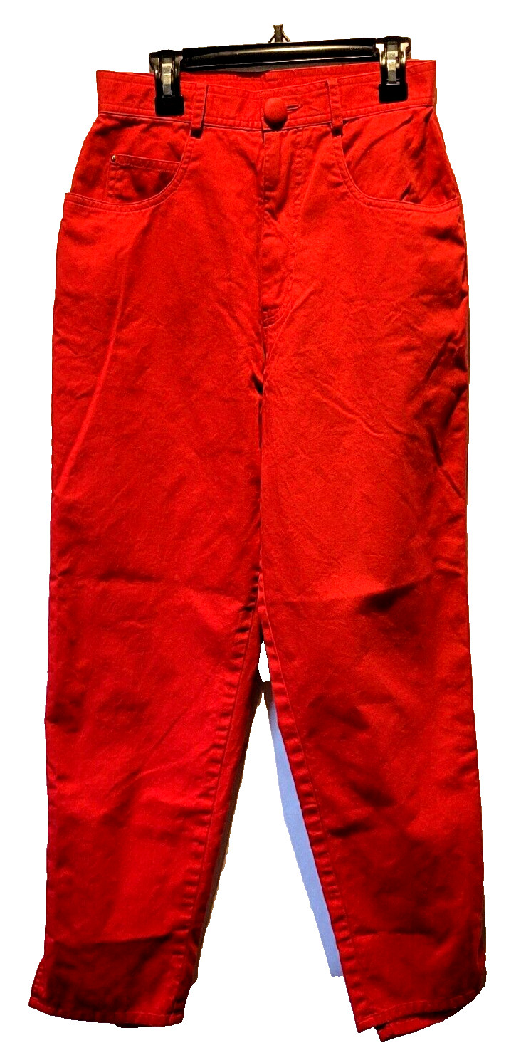 VTG BOUILLABAISSE by Deborah, Red Lined Pant Womens Size 6 Baggy Cotton RARE 80s