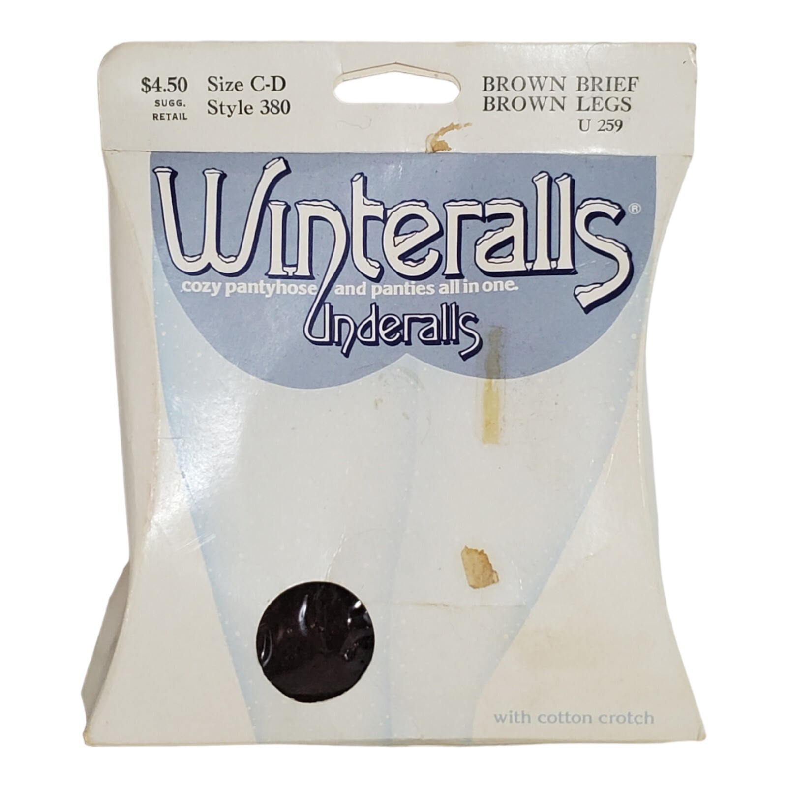 New Vintage 1983 Hanes Winteralls Underalls Pantyhose Brown Size C-D Style 380