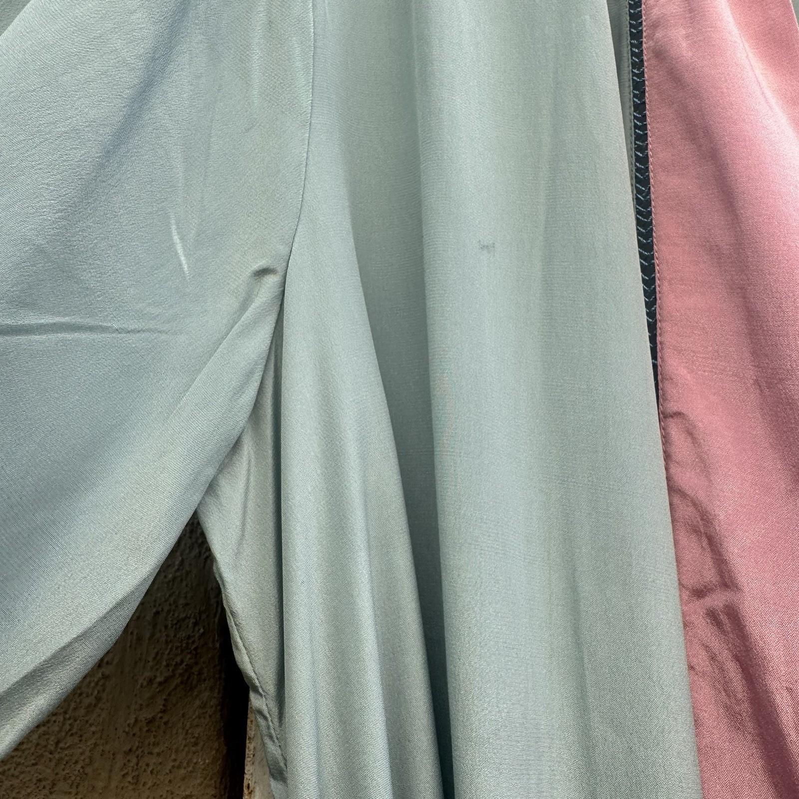 Antique 1920s Cotton Candy Blue & Pink Silk Robe Dress Coat Lounge Vintage