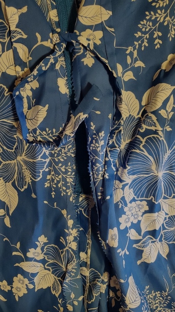 Vintage Pacific Isle Creations Hawaiian Blue Floral Maxi Dress, Sz L; EXC!!