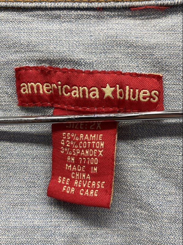 Americana Blues Women’s Light Wash Denim Trucker Jacket Vintage Y2K Sz 2X