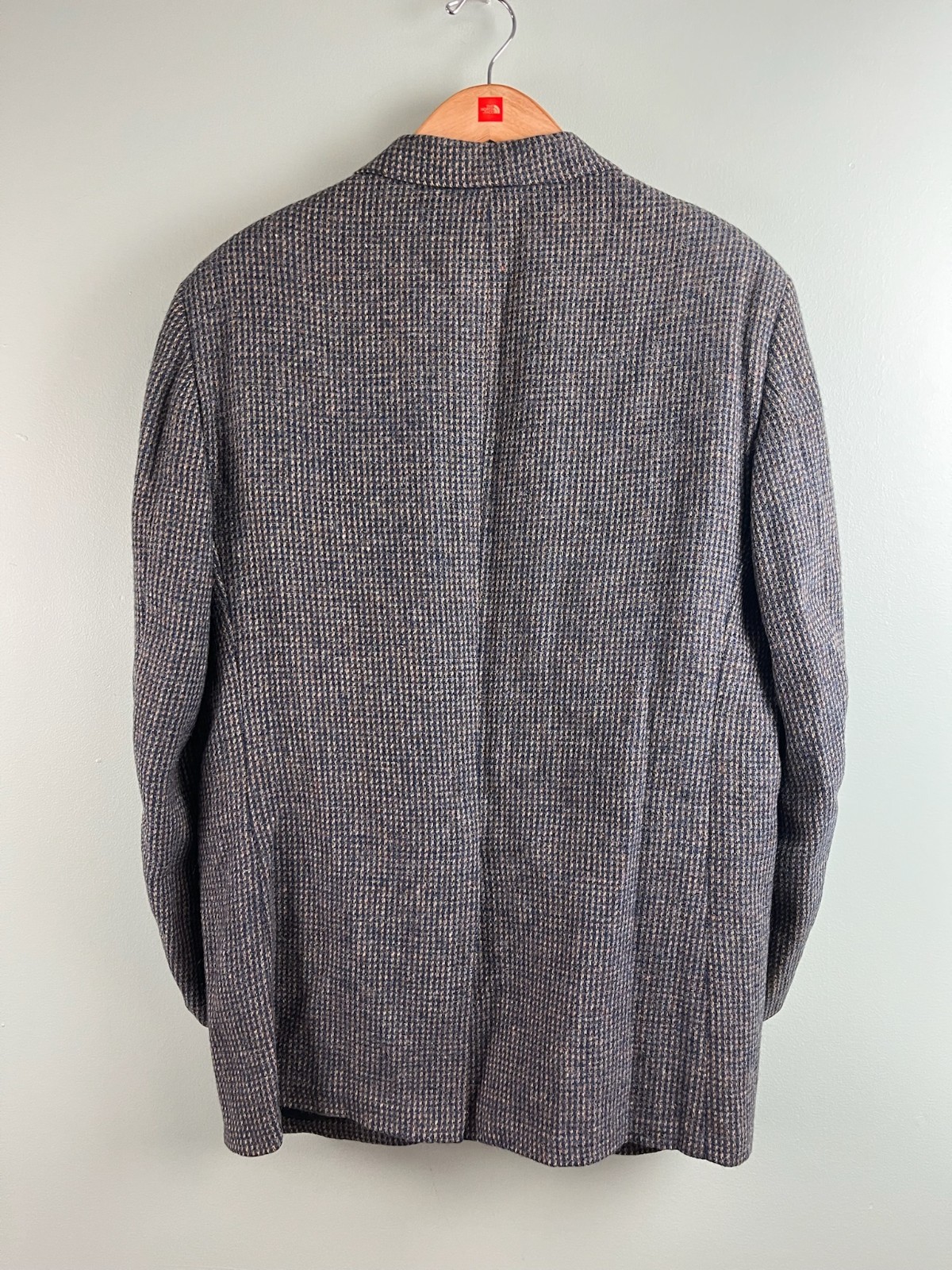 Vintage Mark E 100% Wool Wilshire Tweed Scotland Grey Blue Tan Blazer USA