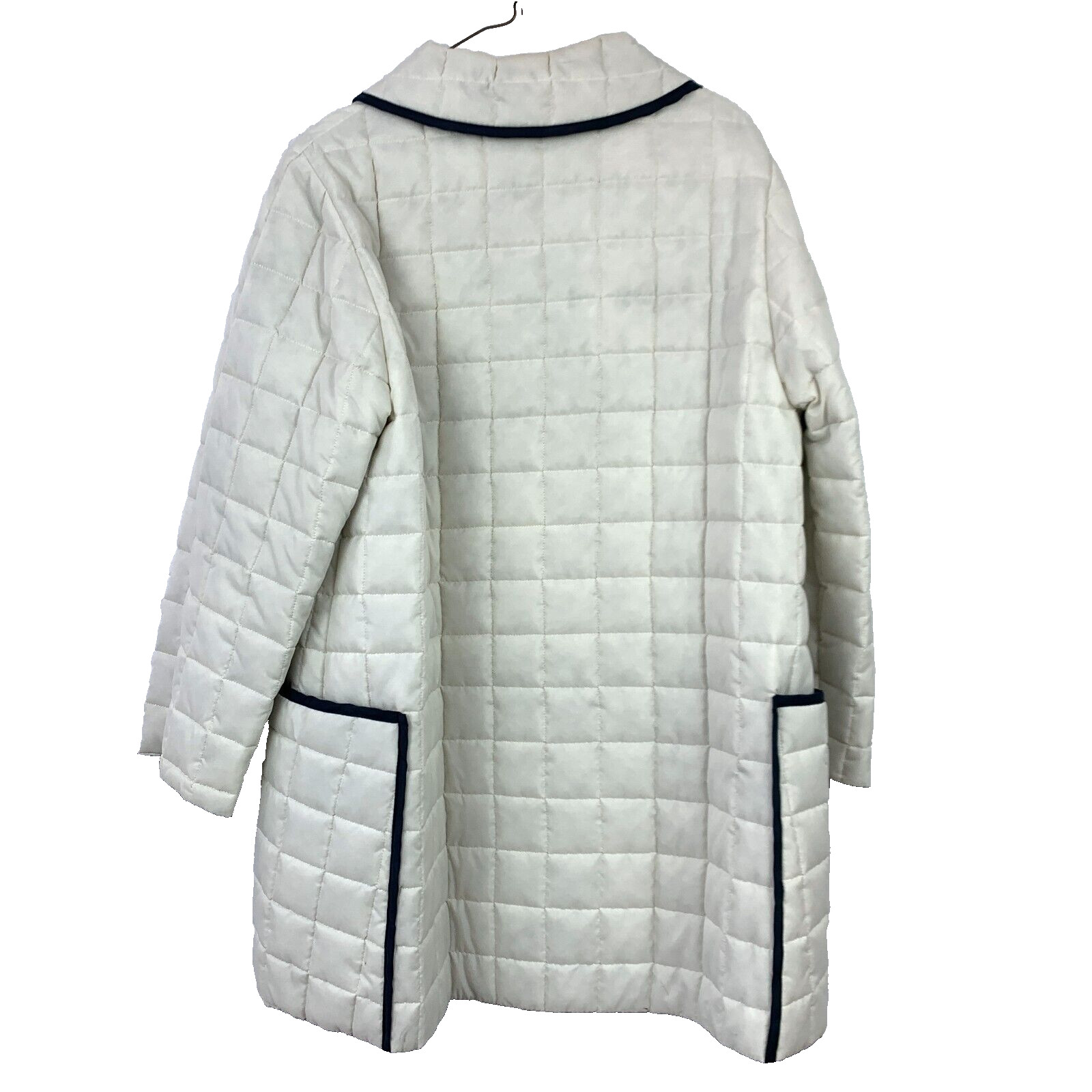 Vintage White Bear of St Paul Minnesota Navy Quilted Button Puffer Coat Medium
