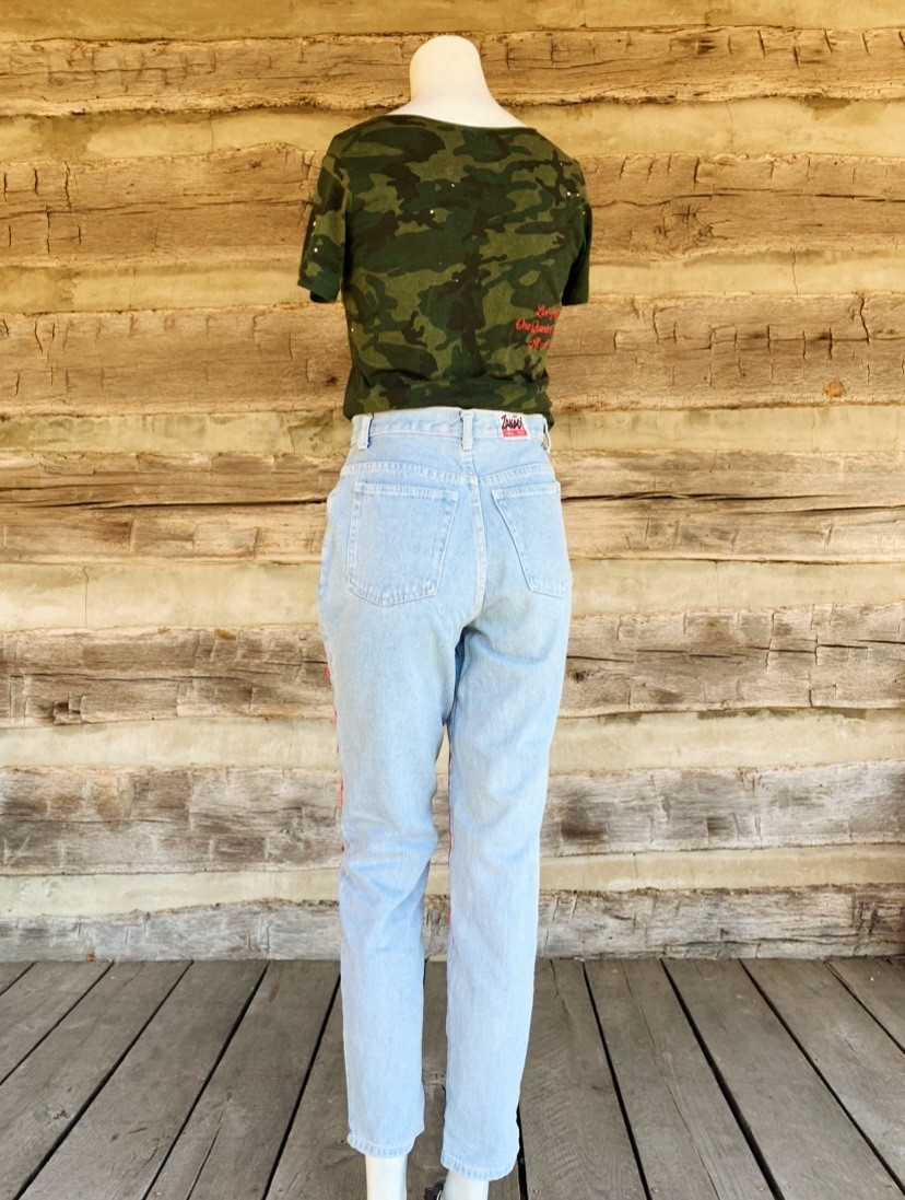 Vintage 1980’s Grunge Goth Rock Tapestry Women’s Cowboy ZANADI Jeans Festival
