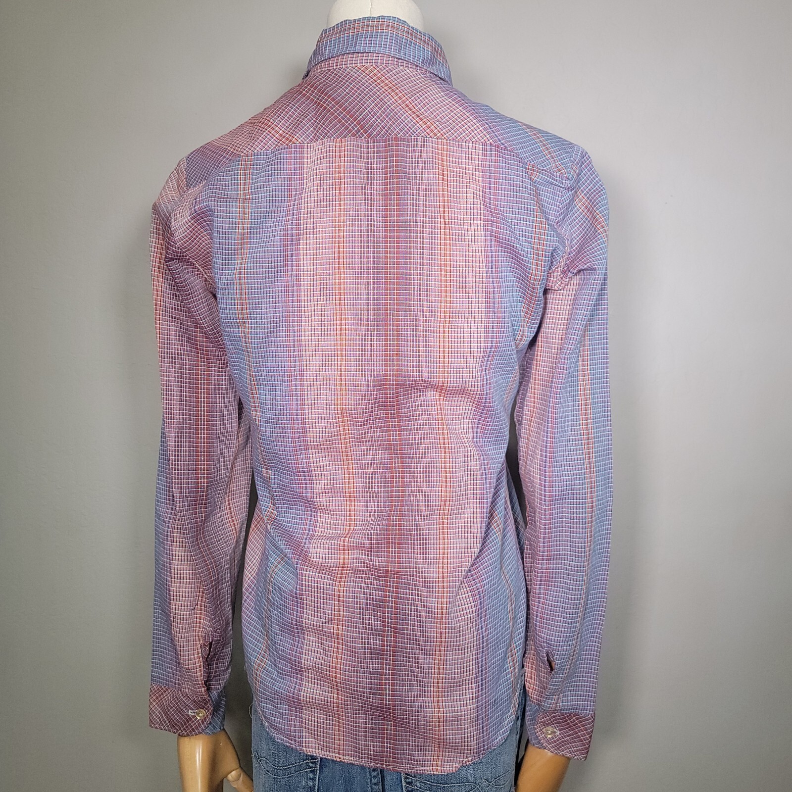 Vintage 1980’s Langtry Ltd Prairie Pink/Blue Plaid Shirt