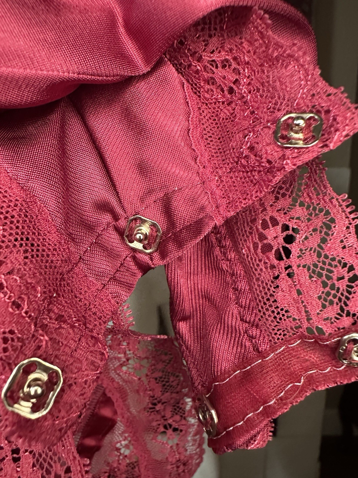 Formfit Vintage Red Satin And Lace Teddy Sz 34 (10-12)
