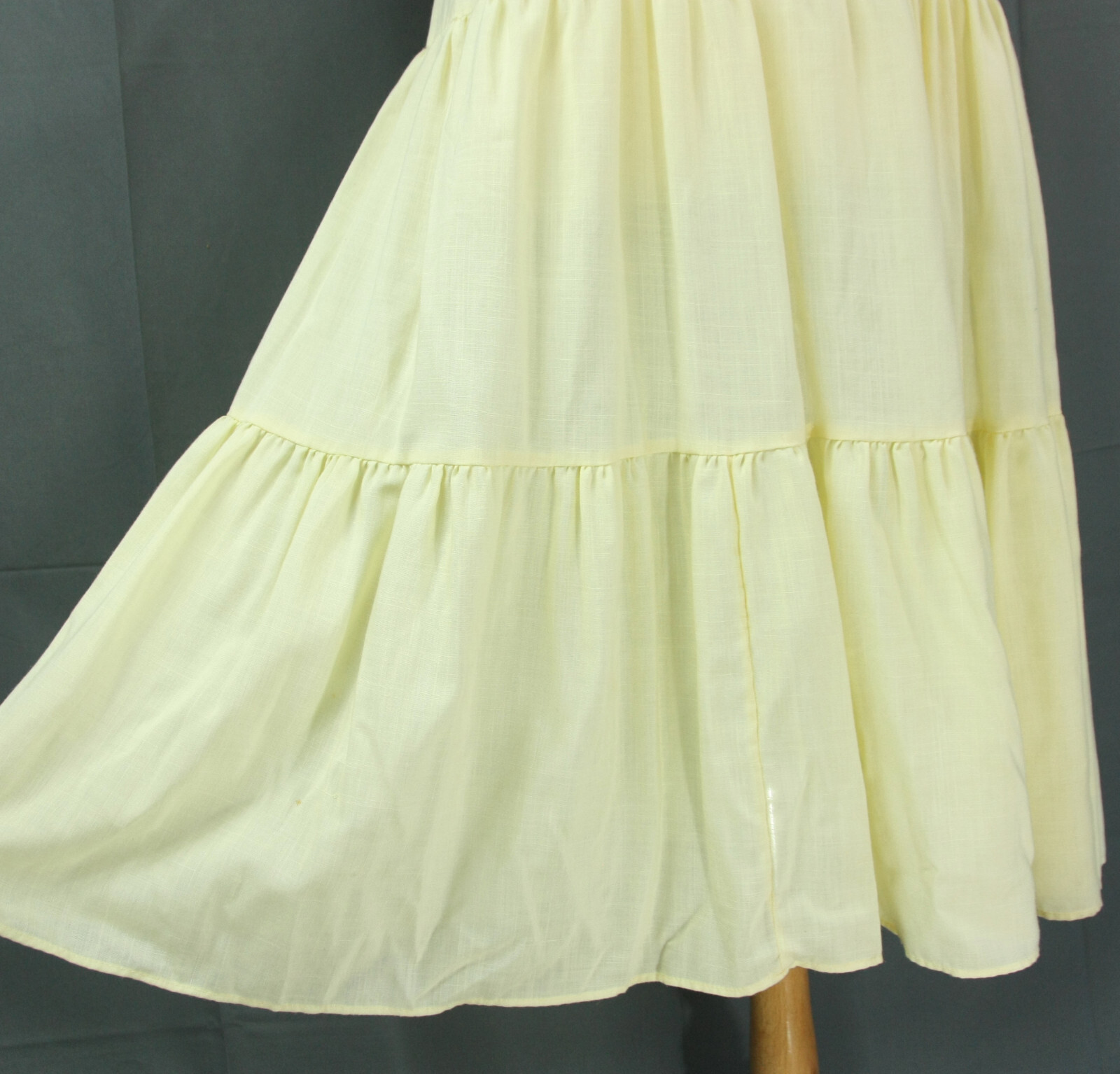 Vintage Paper Moon Yellow Country Floral Prairie Boho Hippie Dress 5 1990s