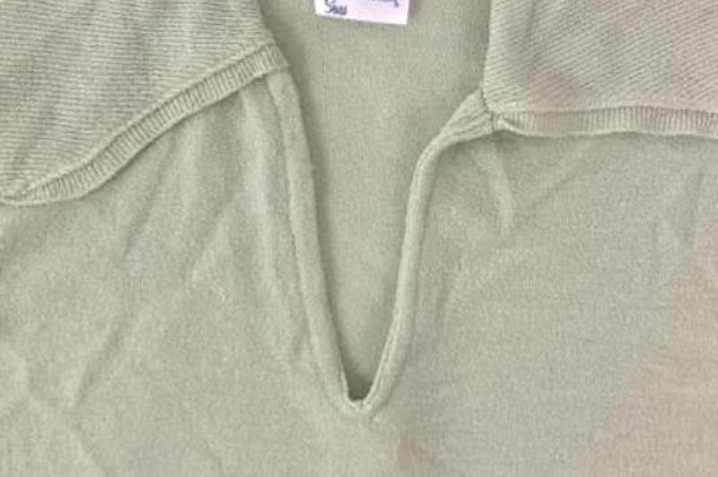 Vintage Sears Women’s Green Collared Sweater Top Size Large Short Sleeves