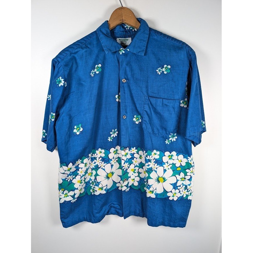 Vtg 70s Waikiki Wear Mildred’s of Hawaii Shirt Men Size XL Floral Hawaiian Aloha