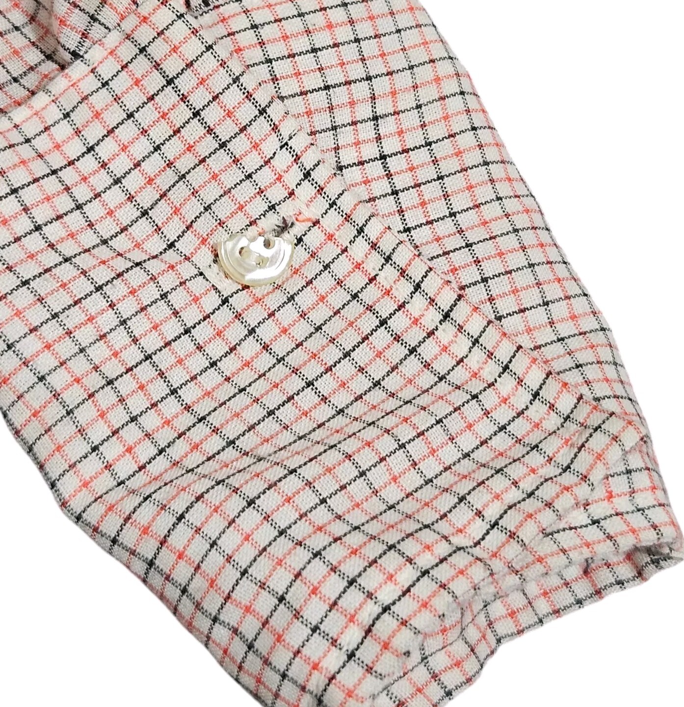Vintage Ship N Shore Plaid Western Blouse Womens 12 Button-Up Red Black White