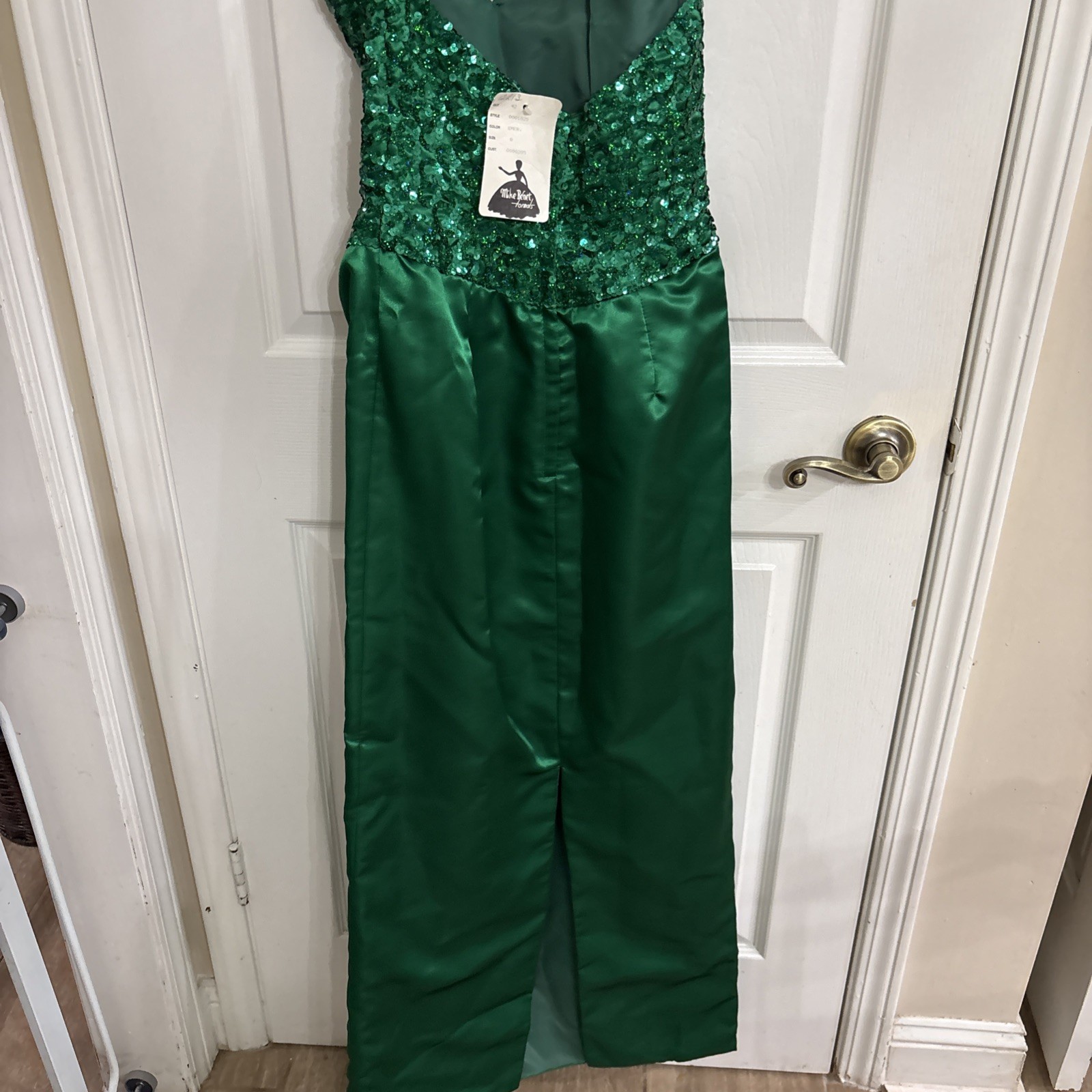 Stunning Vintage 1980s Mike Benet Formals Strapless Evening Gown – Emerald Green