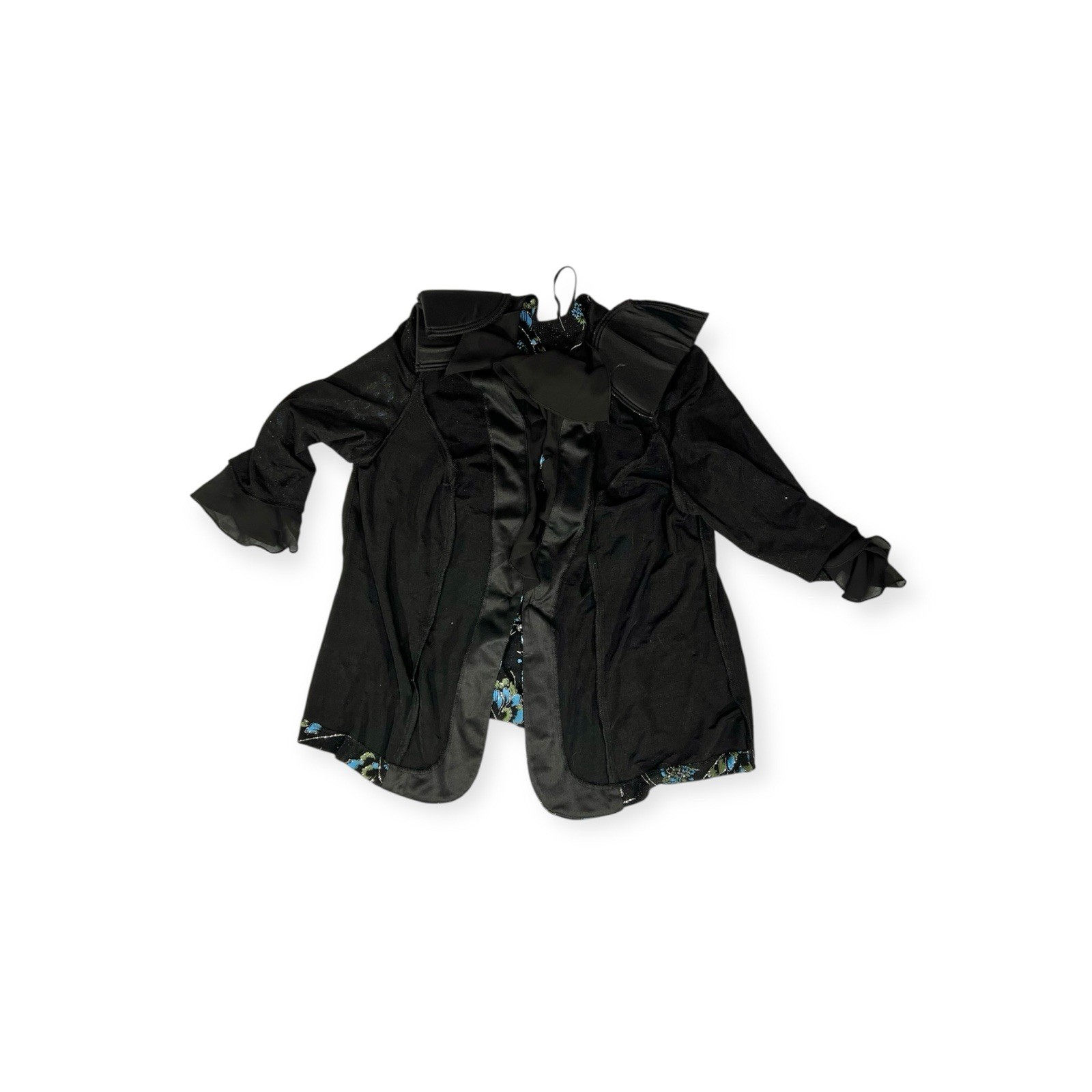 VTG GLITTER RUFFLE FLORAL JACKET WHIMSIGOTH GOTH WITCH WHIMSICAL FAIRY 2X NWT