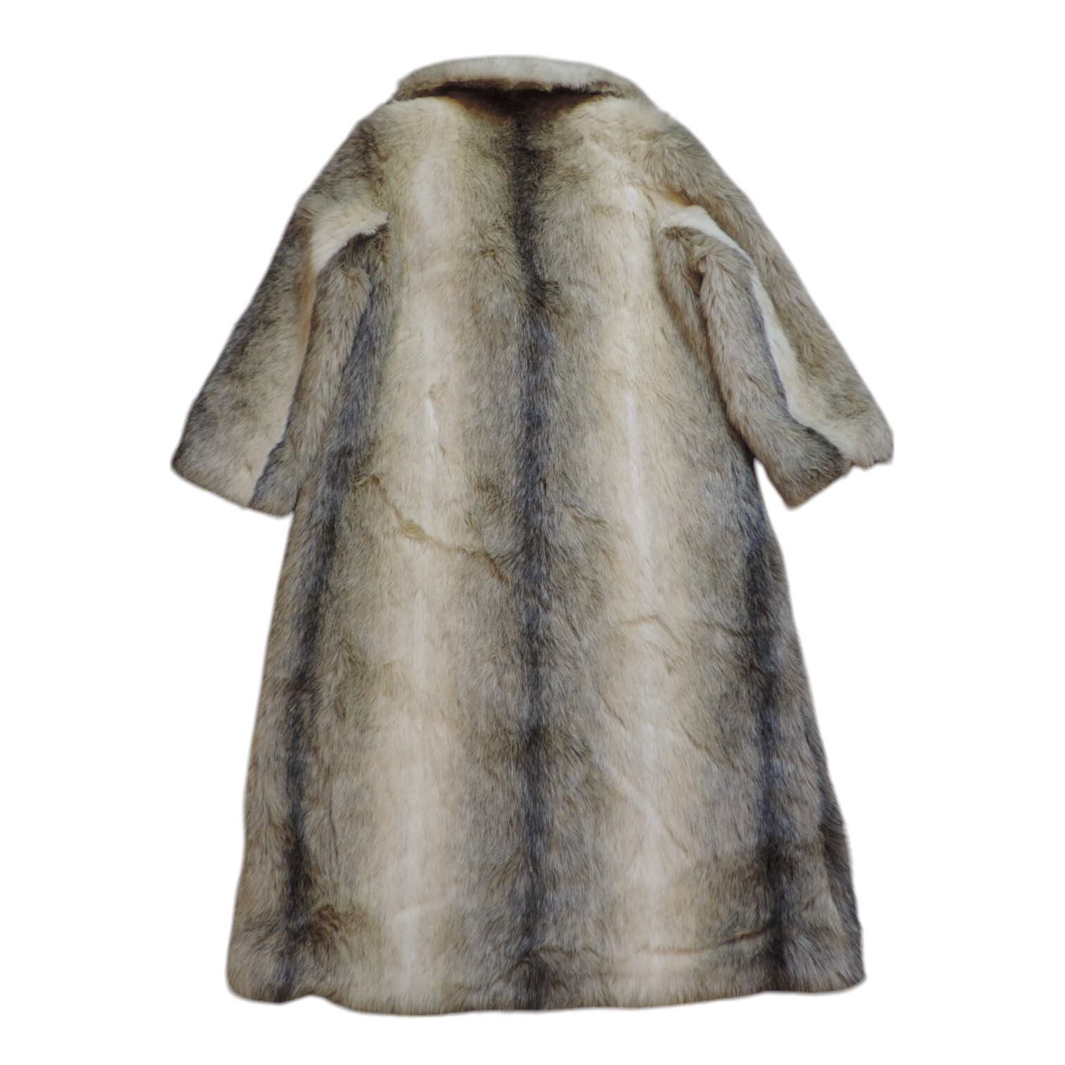 Vintage Faux Fur Coat Jacket Sportowne Coyote Full Length Lined 50s 60s Large