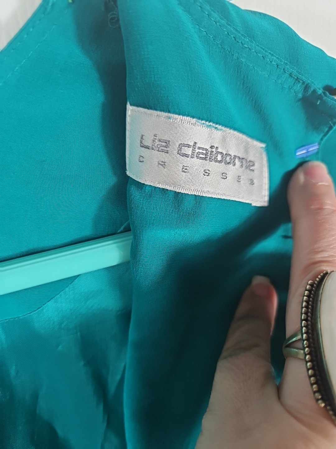80s Glam 100% Silk Teal Cocktail Dress 6 Open Back Shoulder Pads Luxury Dallas