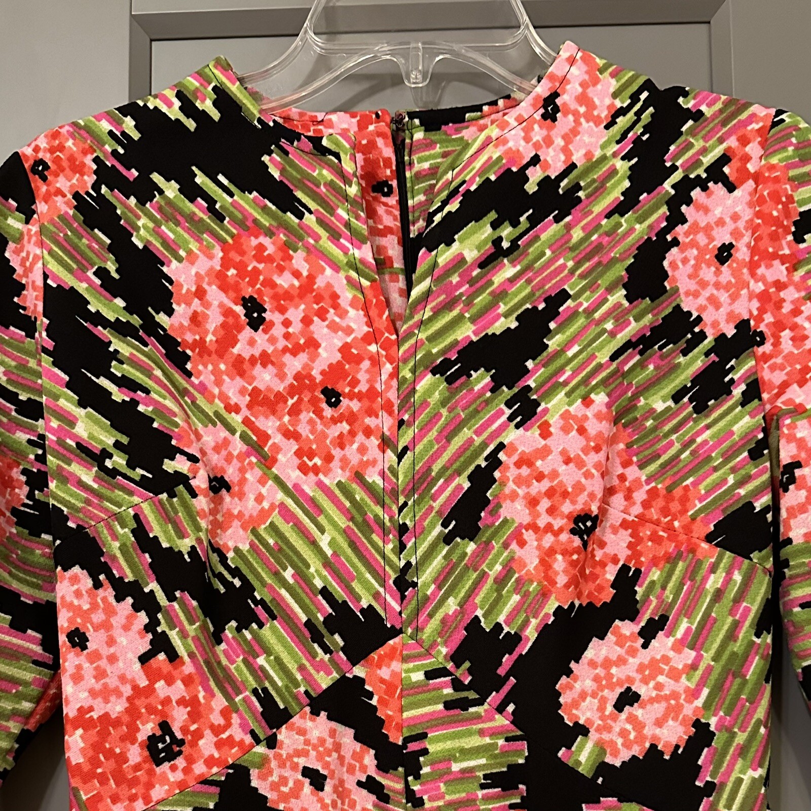 Vintage 1970’S Black Graphic Floral Double Knit Maxi Dress By „IT’S BETTER” 12