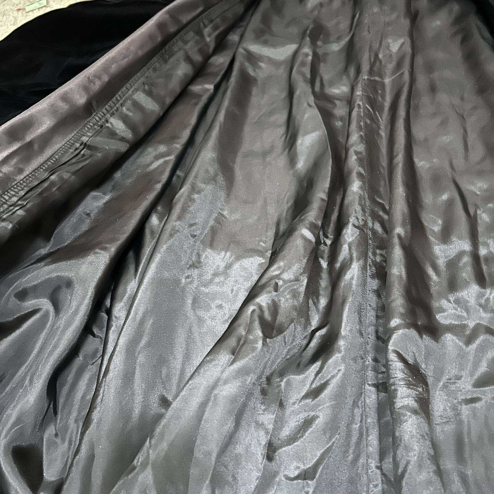 Patra Vintage Black Velvet Long Open Front Evening Jacket Satin Lapel Size XL