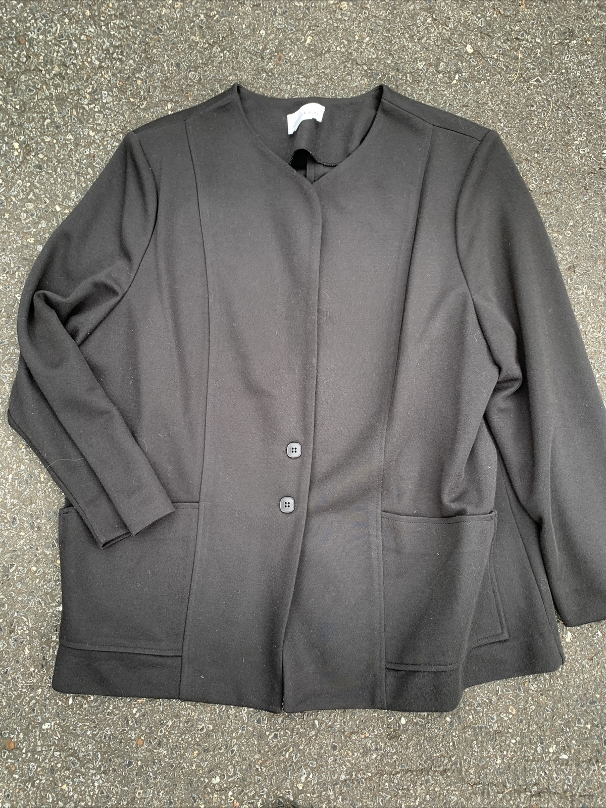 Vintage LADY DEVON New York ALL BLACK Blazer Jacket Plus Size 42 ❤️cb15m2