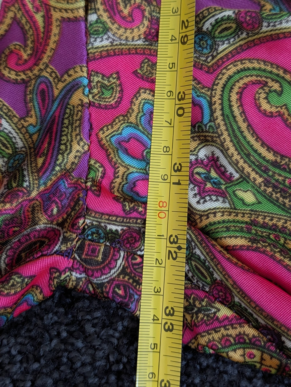 Vintage Vibrant Neon Paisley Jumpsuit Palazo Legs Sequins Psychedelic 1960s Smal