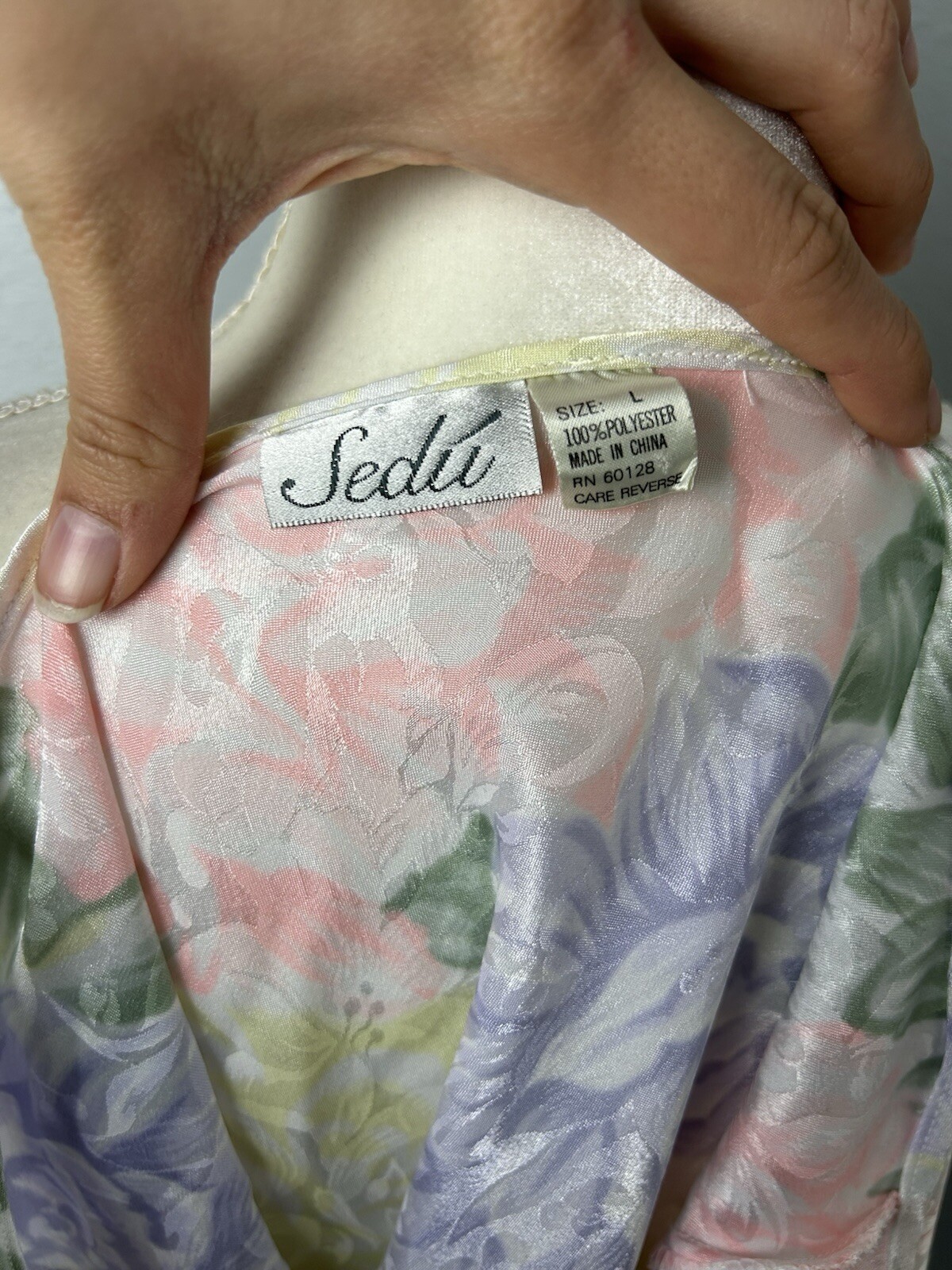 Vintage Sedu Coquette Flirty Sexy Pastel Floral Sleepwear Cami Tank Top Sz Large