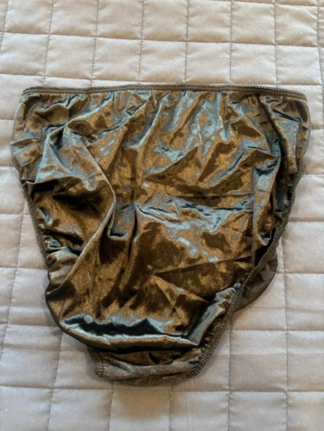 Vintage Myonne Satin Lace Panty Black Size 8