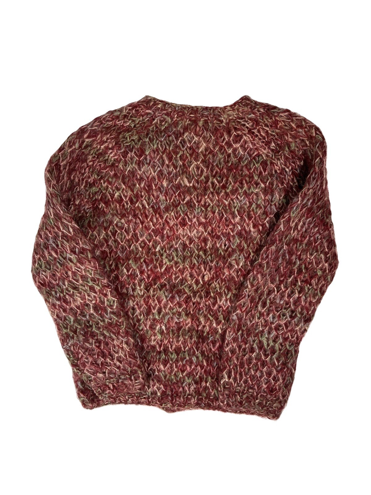 Rare! Vintage 1950’s Sweater Wool Mohair Thick Knit Made In Italy Wooden Buttons