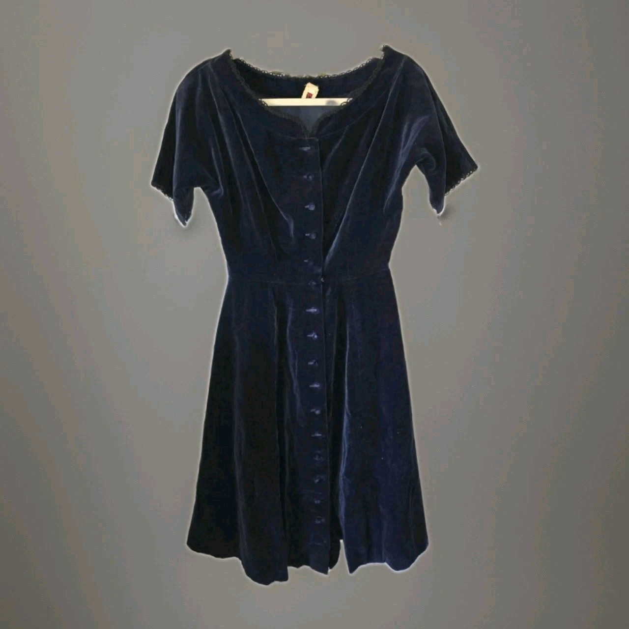 Vintage Lanz Original Blue Velvet Dress