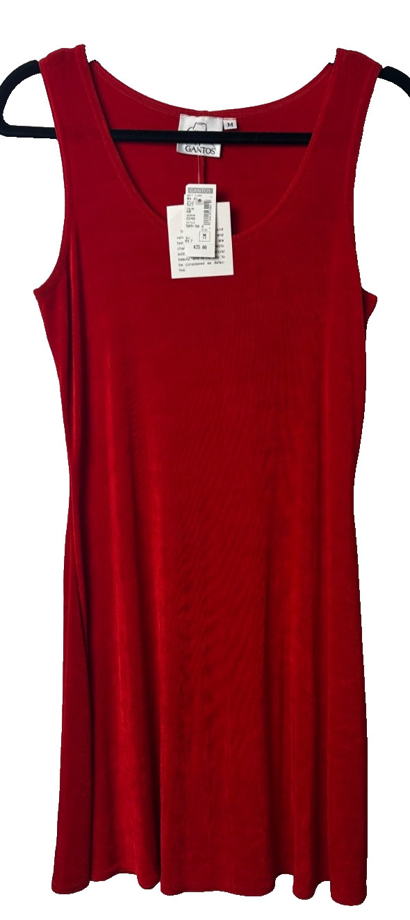 NEW Gantos Evening Chic Vintage 80s Red Dress Dead Stock Size M Slinky B5