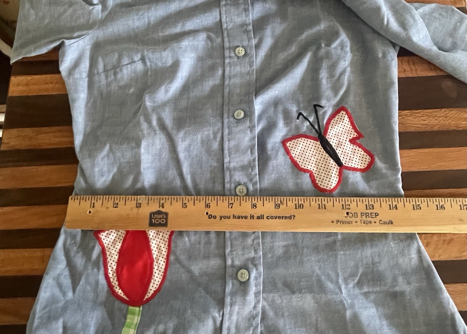VTG 60s Stephens The Great American Classic Look Denim Shirt Embroidered 3735