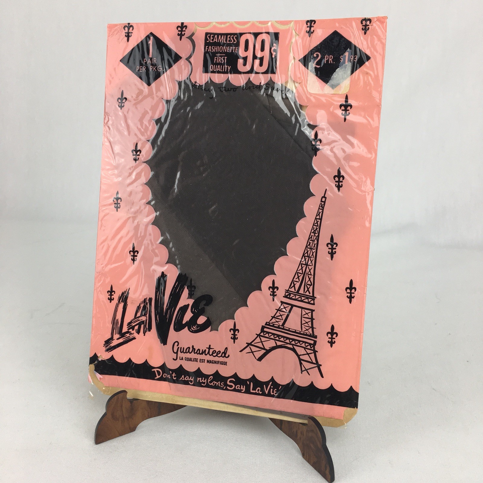 VTG Rare Sealed LA VIE Seamless Nylons 1 Pair 10 1/2 – 11 NOS Dark Tan / Coffee