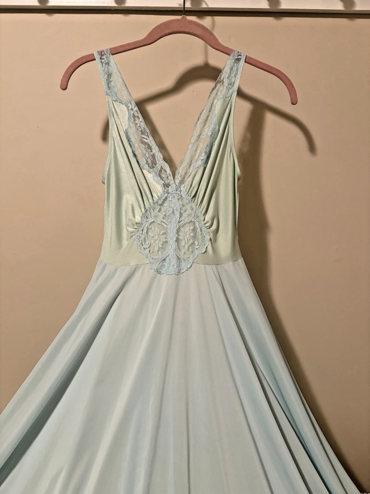 VTG Olga Bodysilk LOT Sz S Negligee & 1 Robe Set Aqua Pale Yellow Lavender -Read