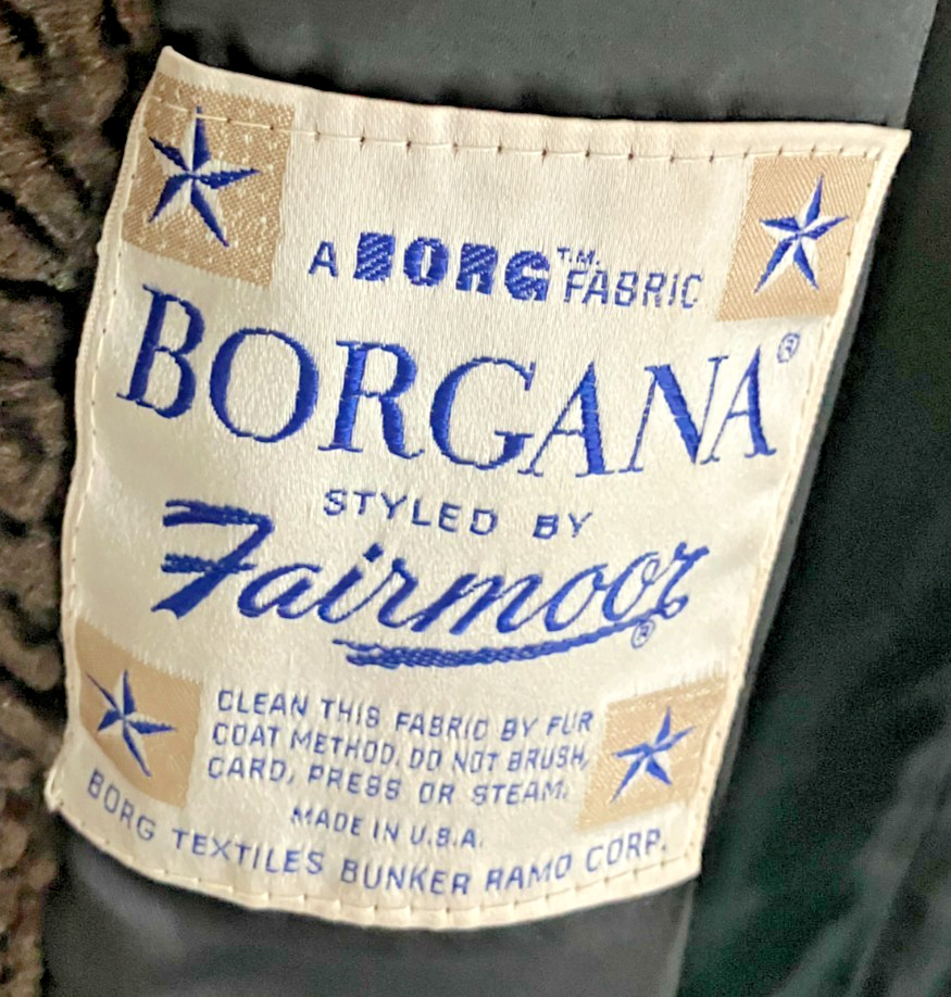Faux Fur Trench Coat Sz M Vintage 60s Dark Brown Borgana Long Winter Jacket