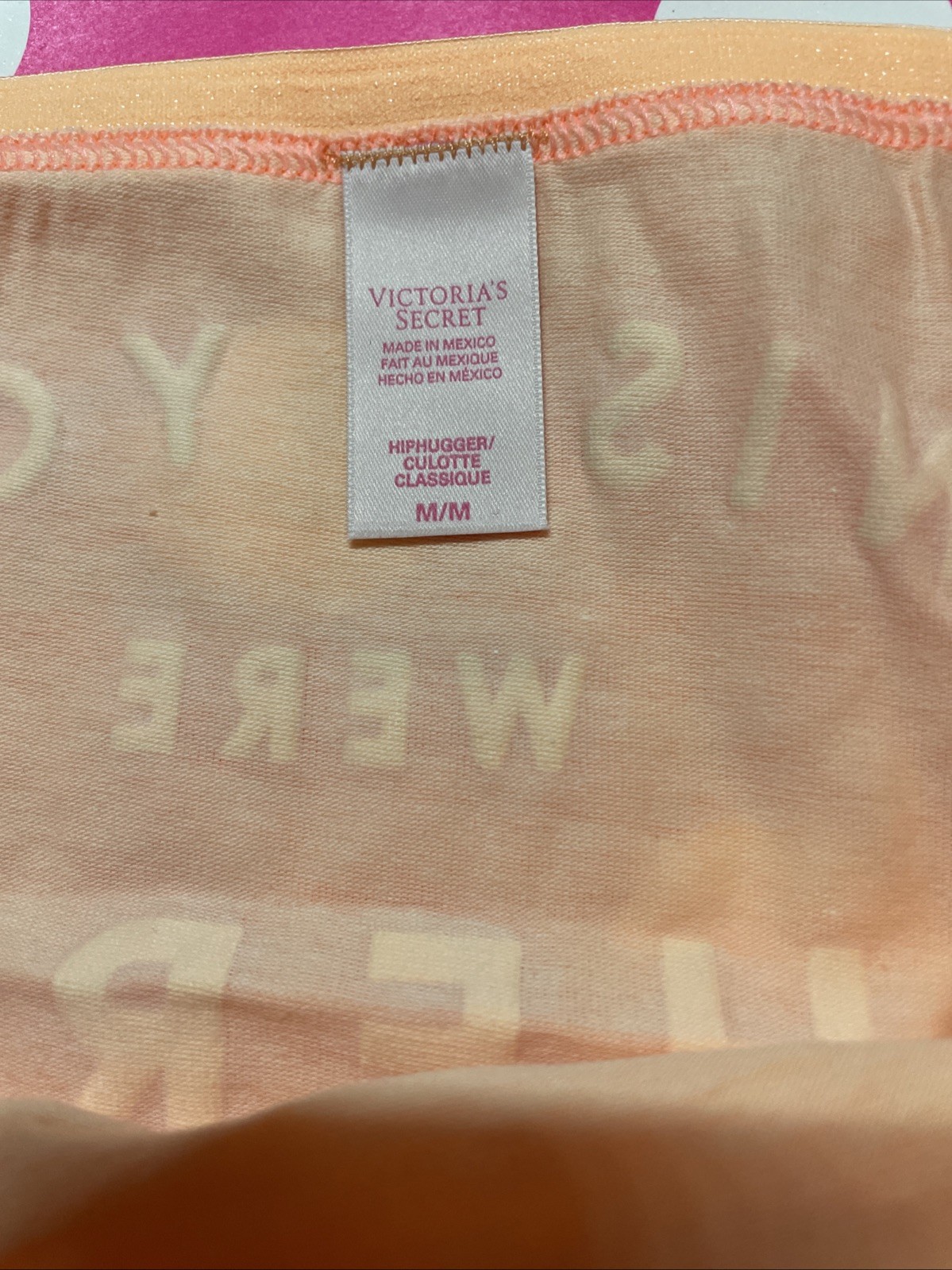 2014 Victoria Secret Vintage Cotton Logo Waist Hiphugger Panties M Wish You Here