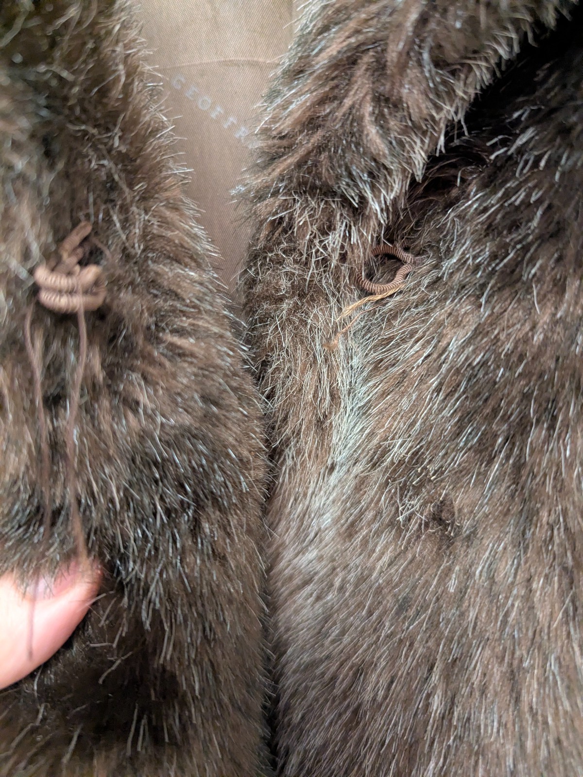 Vintage Faux Fur Shawl Collar Style Coat with Luxuriously Soft Multi-Tone Browns