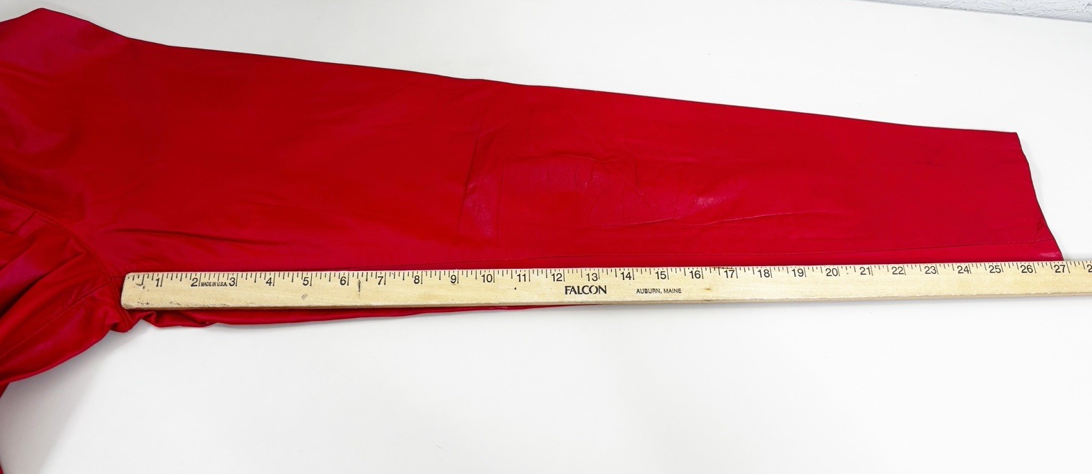VTG Red Leather Argentina Pants (Actual Size 24×27) High Rise Taper Leg EUC