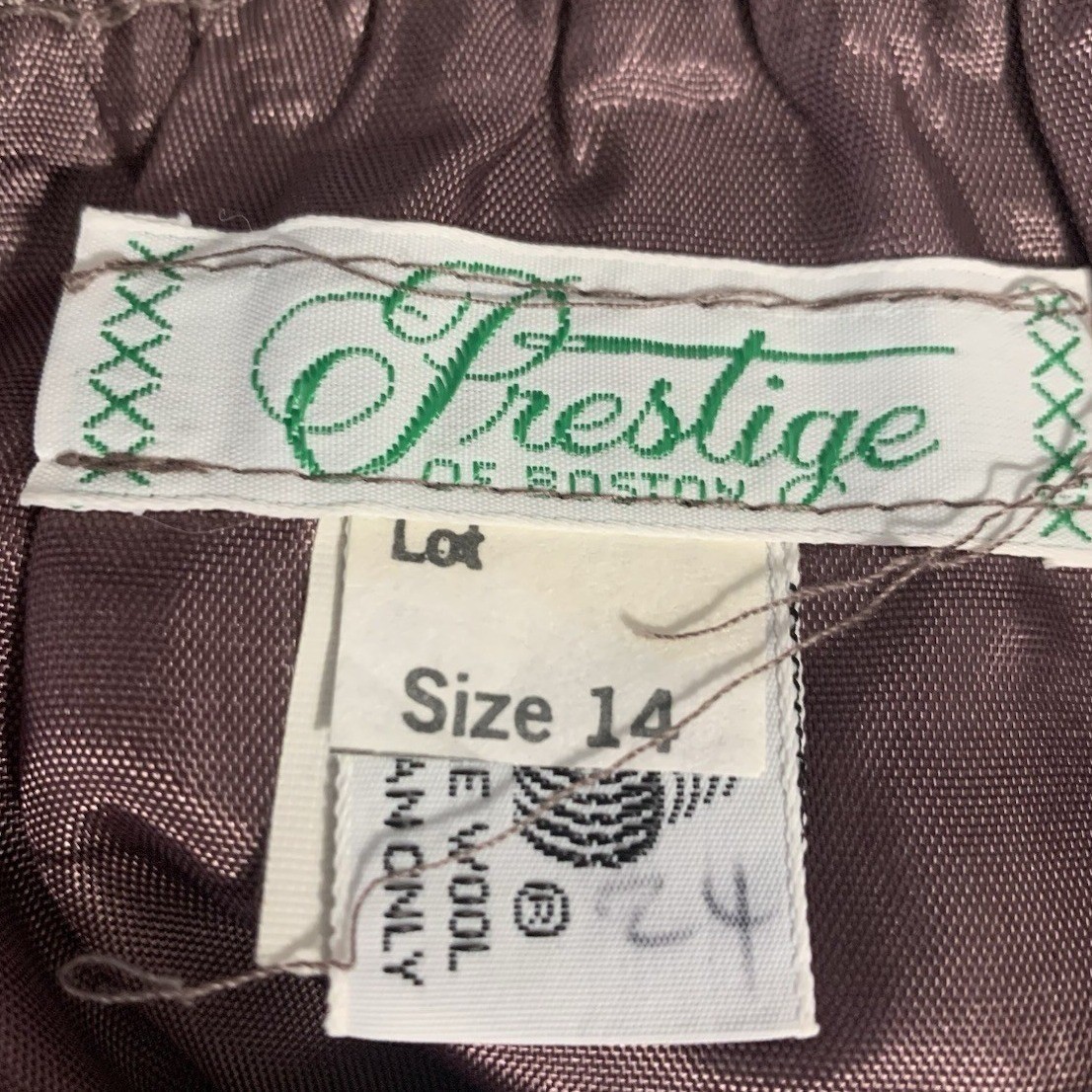 Prestige of Boston Wool Skirt 14 Vintage Purple Tweed Midi ILGWU Union Made Fall