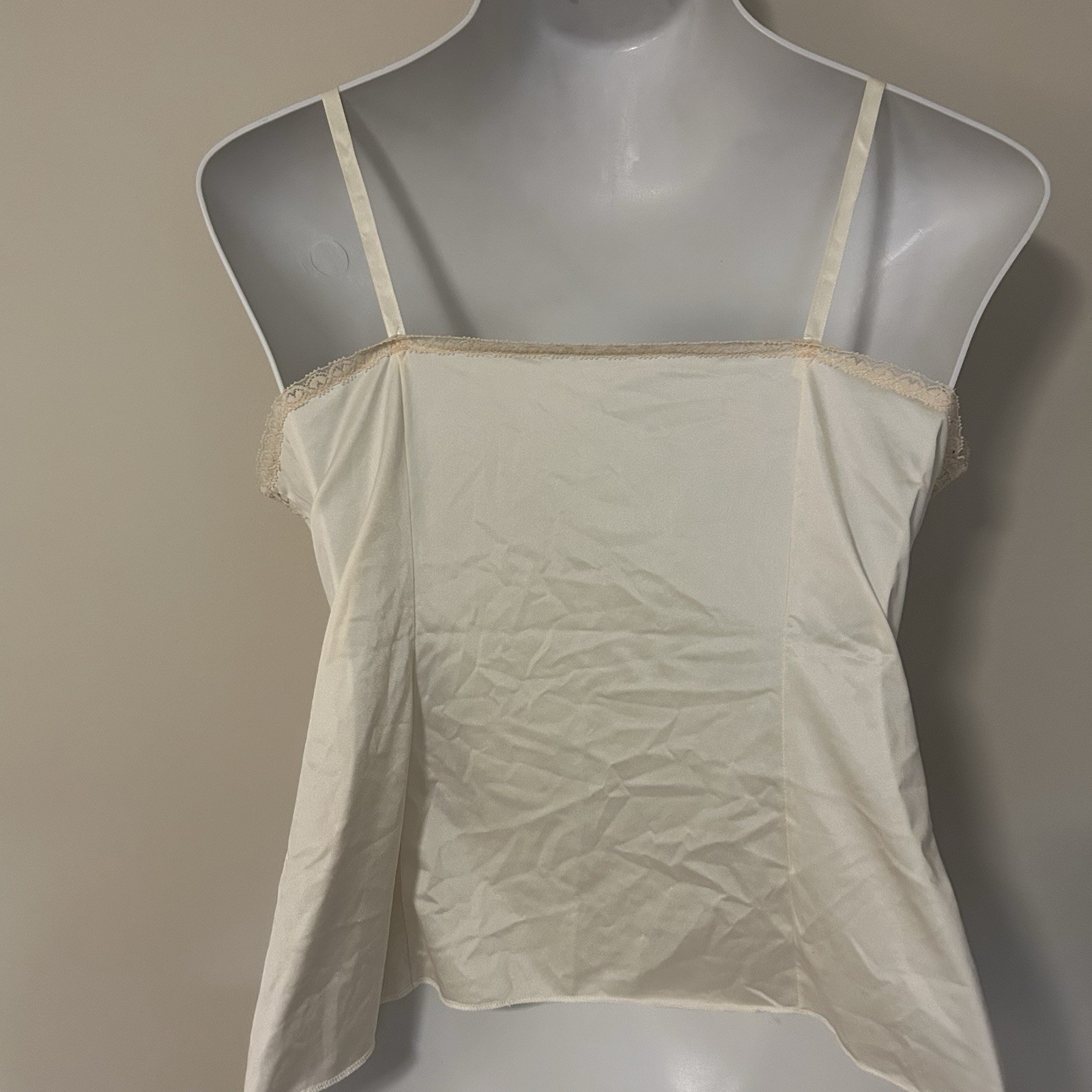 Wonder Maid Vtg 60’s Silky Camisole Ivory Size 36 (Bust) 100 Antron Nylon