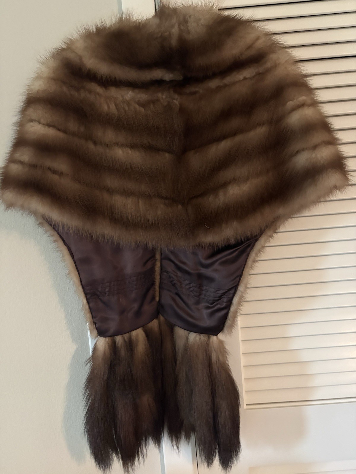 VTG STONE MARTEN SABLE MINK Fur STOLE with TAILS ‘Removable’ Only Owner S/M/L