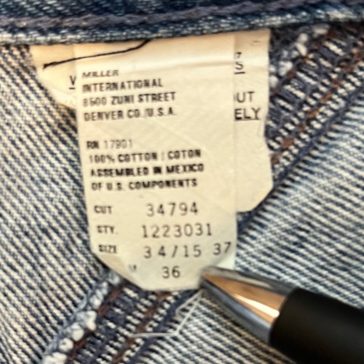 Vintage Rockies Western Lace Jeans Womens 34/15 37 High Rise Tapered Leg Blue