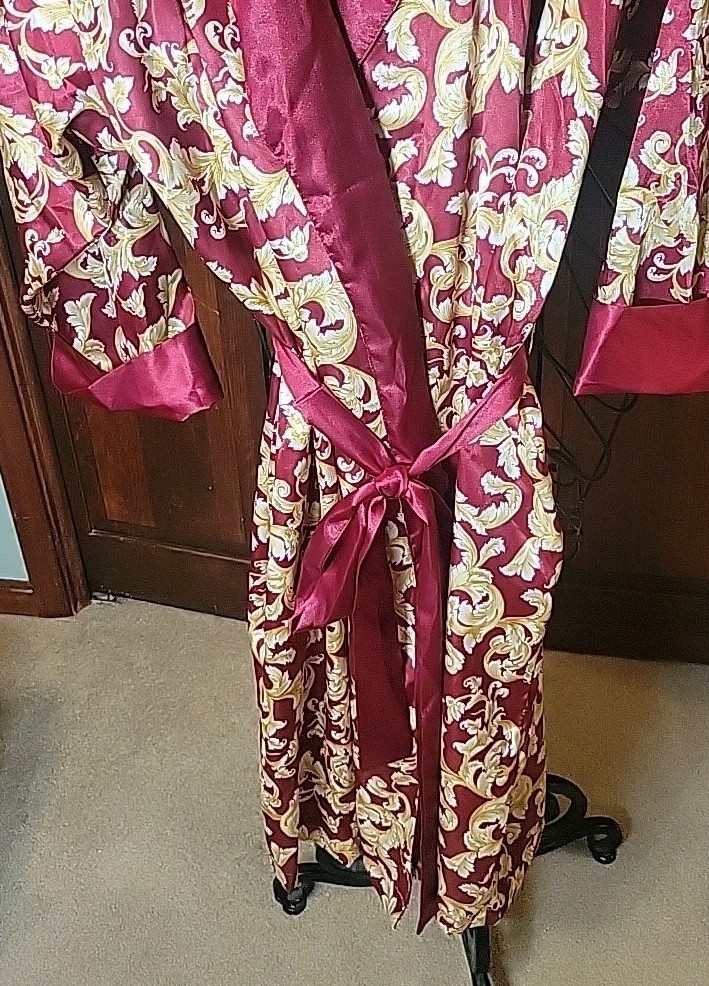Vtg Lauren Rogers Silky & Satiny Nightgown & Robe Linegerie Pajama Set 1X EUC